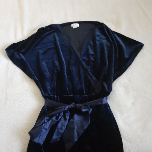 Petite Plume Women's Navy Blue Velour Jumpsuit Medium - Picture 5 of 14